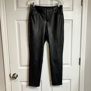Commando High Rise Black Faux Leather Pants Size M (30x28) Tummy Panel